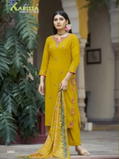 Elegant Muslin Digital Print Kurti with Thread and Hand Work