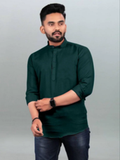 Style Men’s Olive Green Cotton Kurta Shirt